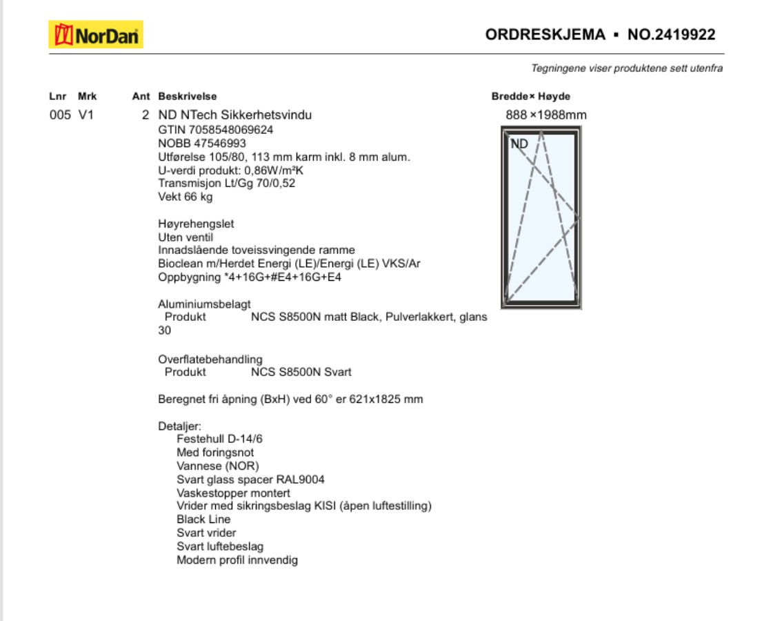 2025 Nordan sikkerhetsvindu 3-lags glass